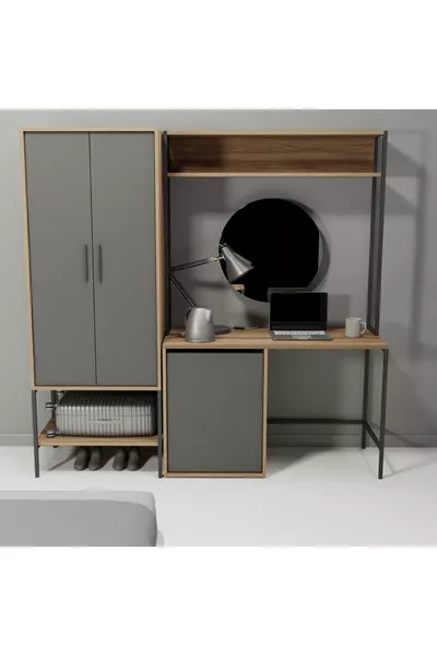Set di Mobili per Hotel Modulago Midi Antracite Noce