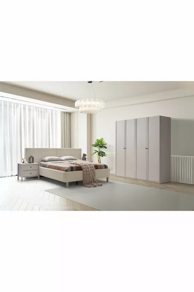 Folt Beige 4 Kapılı Yatak Odası Takımı