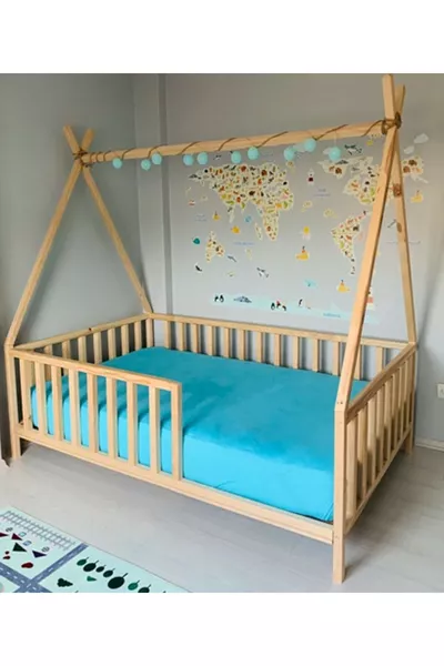 Özgök Tarım Montessori Bebek Ve Çocuk Karyolası Unisex Doğal Ahşap Yatak