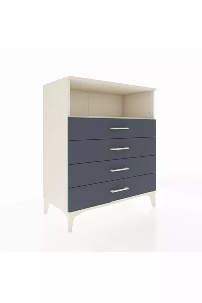 Hyperion Dresser Single Shelf 4 Drawers Moonstone-Anthracite