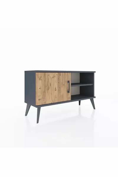 Arges Kast met 2 Planken en 1 Deur Antraciet-Pine/Antraciet