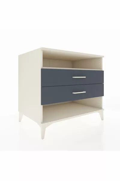 Commode Kronos avec une étagère et 2 tiroirs, Pierre de lune-Anthracite