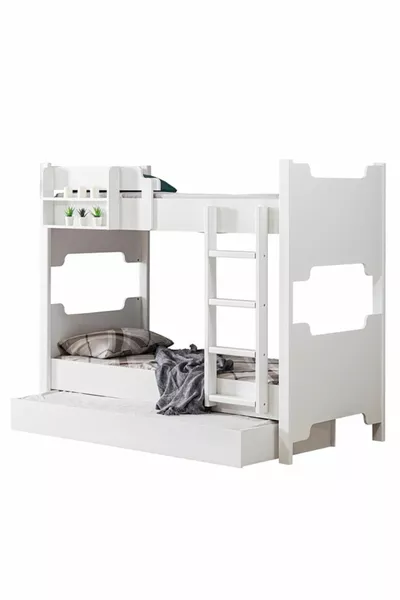 Letto a castello in MDF, letto a castello modulare Avrasya con tre letti comfort