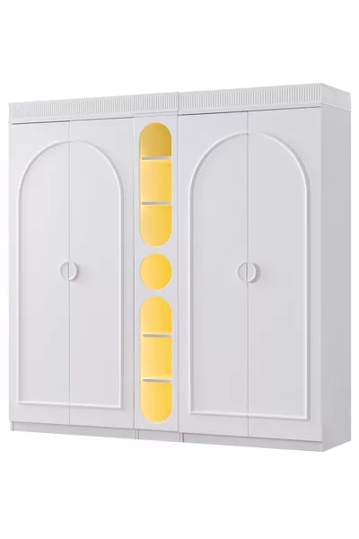 Full Moon Children's Room Set, Full Moon 4-Door Wardrobe, Star Growing Crib, Dresser, Bookshelf