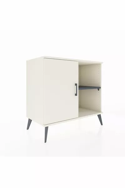 Cassettiera Hyperion con 2 Ripiani e 1 Anta Moonstone/Moonstone/Antracite