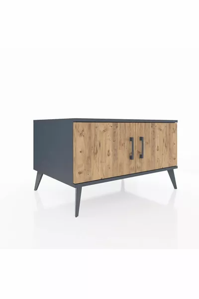 Kronos Dresser 2 Shelves 2 Doors Anthracite-Pine/Anthracite