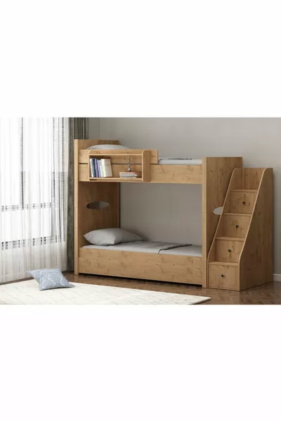 Flow Oak Loft Bed with Ladder