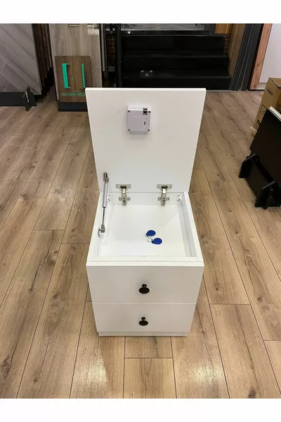 NFC Card Two-Drawer Nightstand with Hidden Compartment