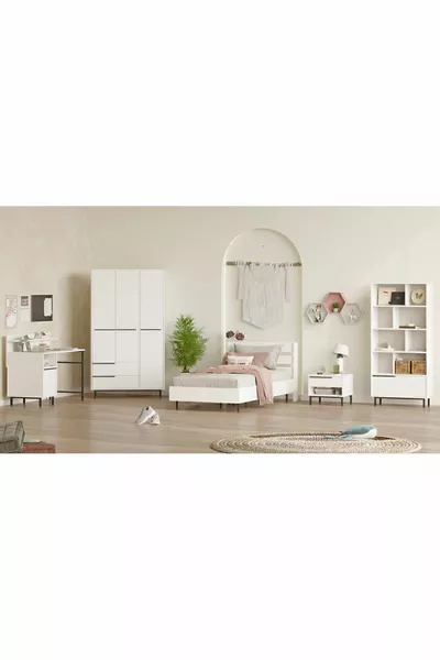 Set Camera da Letto Giovane Ocean 5 Pezzi Bianco