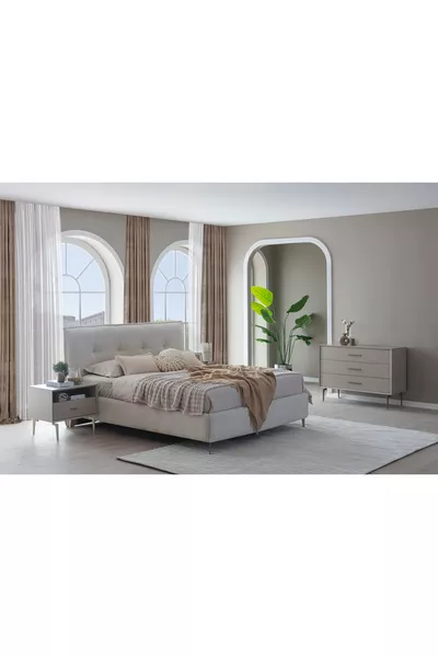 PANDOR NOX CAMERA DA LETTO COMPLETA, CREMA, 5 ANTE