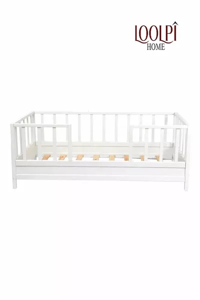 Lit pour bébé et enfant unisexe en bois naturel