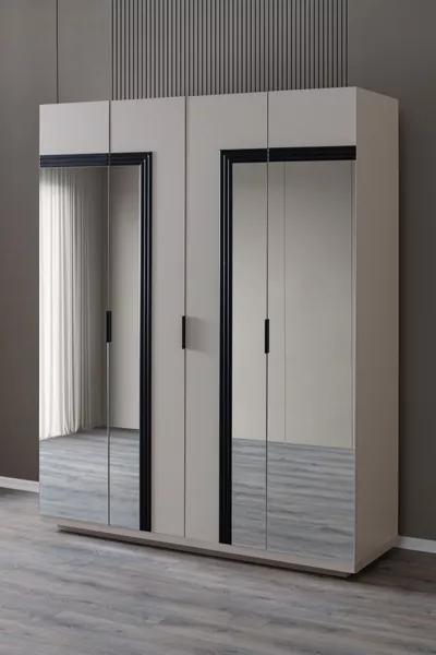 Vegnum Genç Odası Takımı - Vegnum 4 Kapaklı Dolap, Bali Çalışma Masası, Şifonyer, Komodin