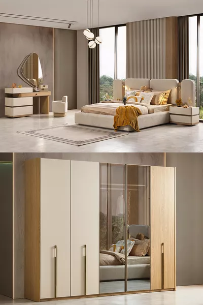 Lotus Bedroom Set – Full MDF Premium 9-Piece Luxury Set - Includes Special Delivery and Installation