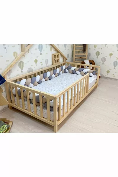 Lit Montessori en bois - Lit en bois massif - Lit pour enfants et bébés Montessori