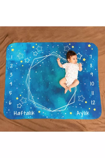 Blue Space Adventure Gift Photo Shoot Blanket