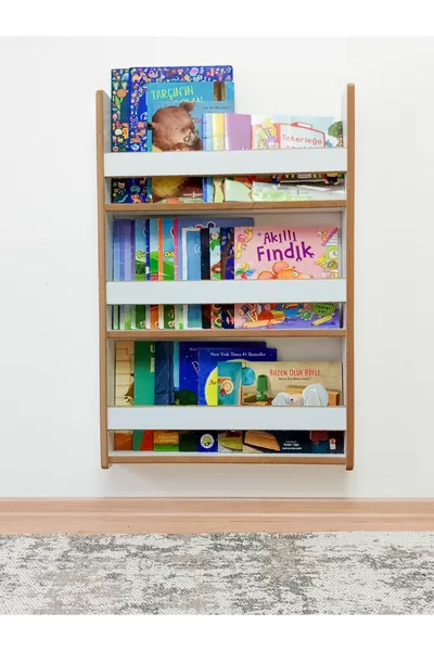 3-Shelf X Cm MDF Montessori Bookshelf Educational Children's Bookshelf White