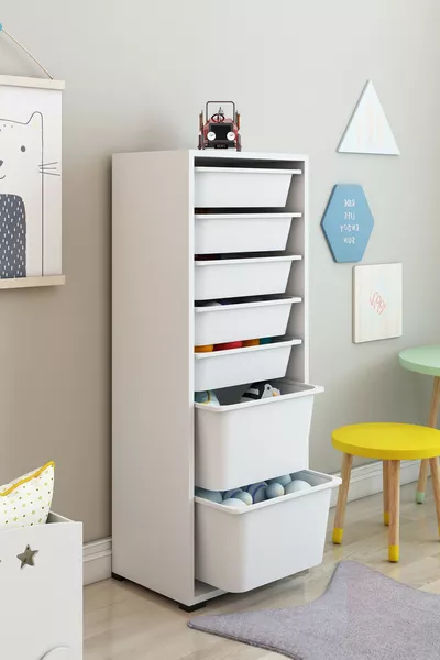 Armoire à jouets KIDS 7 avec 7 paniers Boîte de rangement pour jouets