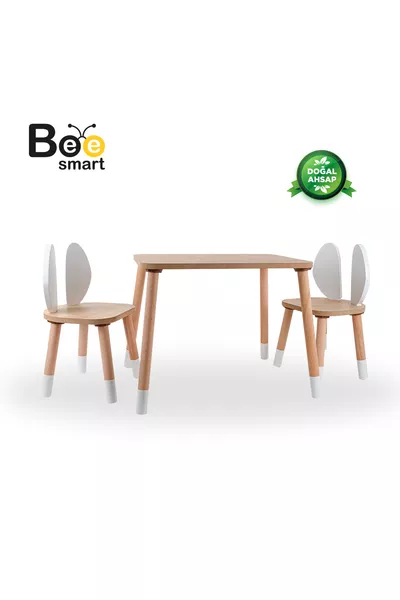 Table with 2 Chairs Montessori Kids Play Activity Study Desk