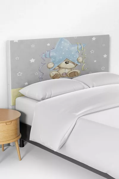 Housse de tête de lit de chambre d'enfant avec motif ours et étoiles