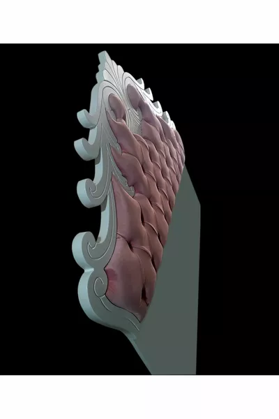 Testiera del letto in legno laccato inciso a CNC