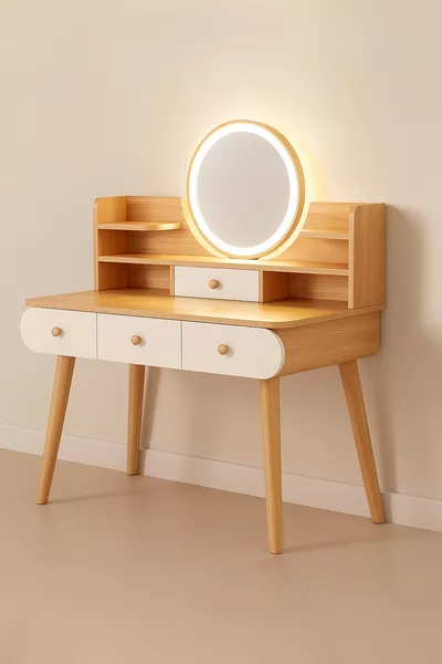 Table de maquillage LED avec miroir en MDF de première qualité, 1re classe (K)