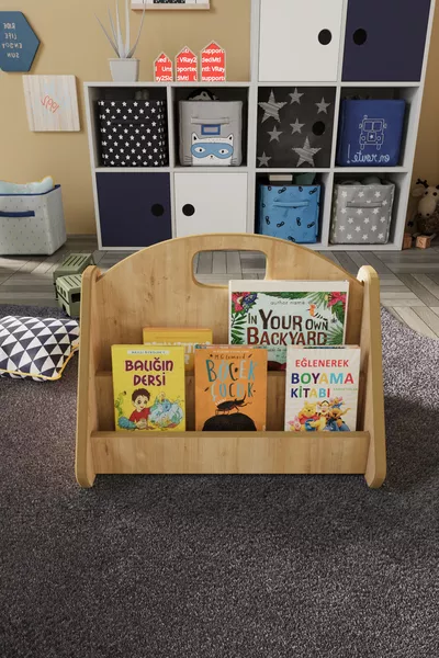 Bibliothèque Montessori en MDF pour enfants - Chêne Saphir