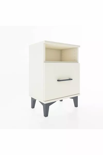 Arges Commode Single Shelf 2 Drawers Moonstone-Moonstone