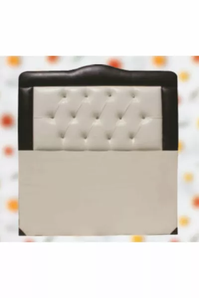 Testata Combinazione Pelle Sintetica Caffè con Testata Capitonnée