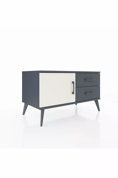 Hyperion Dressoir Met Eén Plank, 2 Lades En Eén Deur Antraciet-Steen/Antraciet