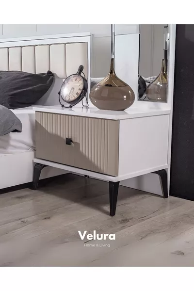Style (Sand Beige) Modern Nightstand