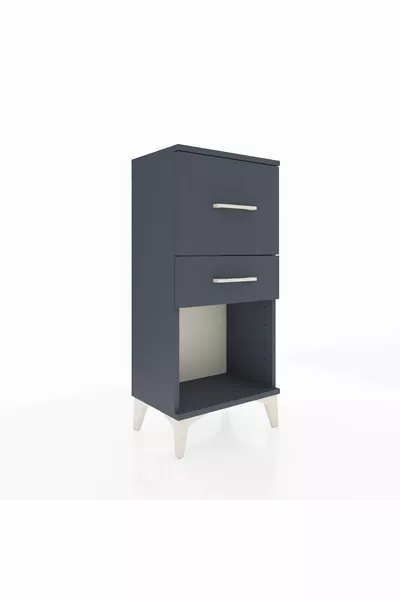 Comodino Arges a 2 Cassetti Antracite-Antracite