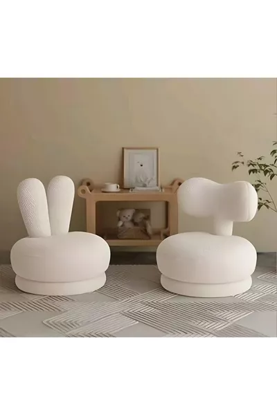 Ensemble Pouf Bouclé Minimaliste Pure-Form