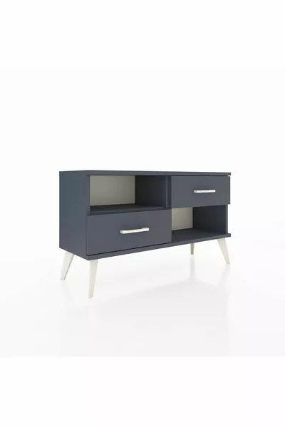 Commode Arges à une étagère et 2 tiroirs Anthracite-Anthracite