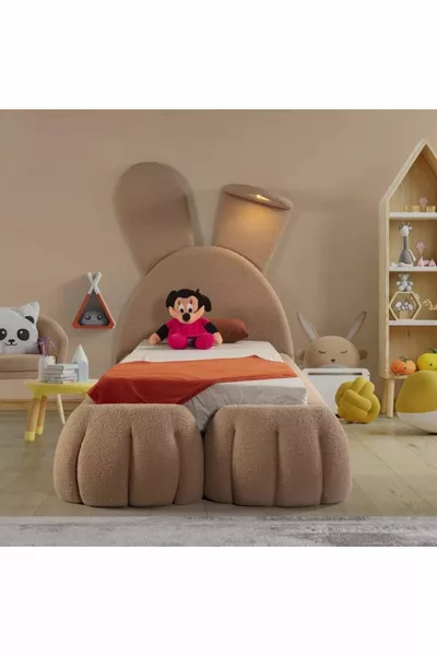 Rabbit Children's Room Set Including Bed Base and Mattress