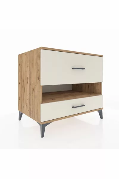 Kronos Kommode Ein Regal 2 Schubladen Kiefer-Marmor