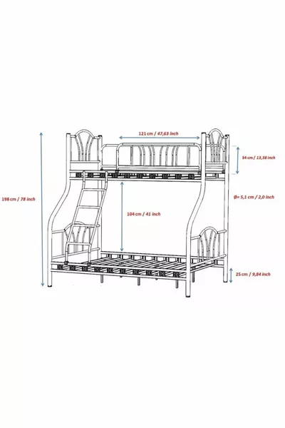 Image 3-Person Parent Triple Metal Bunk Bed White / 