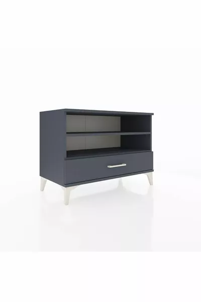 Commode Hyperion 2 étagères 1 tiroir Anthracite-Anthracite