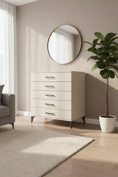 Aura 5-Drawer Dresser Moonstone | Modern Design