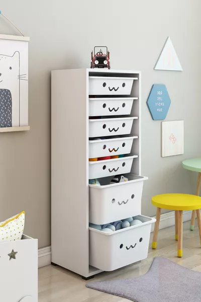 KIDS 7 Basket Smiling Toy Cabinet Toy Box Toy Storage Box