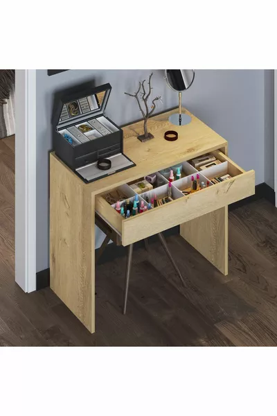 Arya Novella Mode Makeup Table with Drawers (Lefkas Oak)