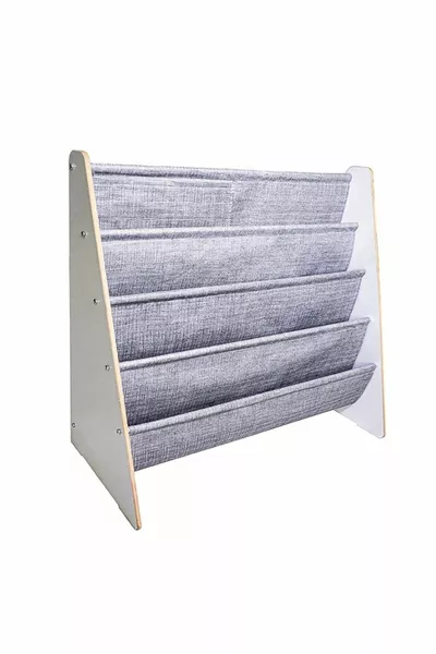 Montessori Kindergarten Preschool Classroom Children’s Room Bookshelf Wooden Fabric Bookshelf Washable Fabric Gray