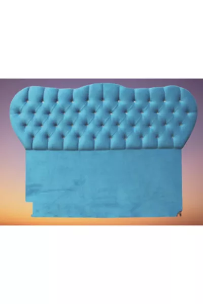 Kopfteil Alc Kristall Modell cm Baby Face Stoff Modern Gepolstert Blau Handgefertigt