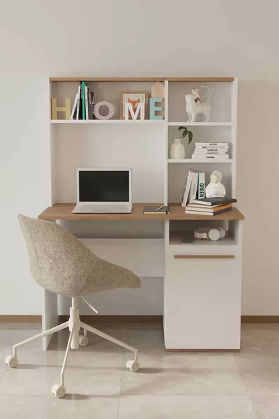 Bureau pour jeune Eva - chêne jaune & blanc