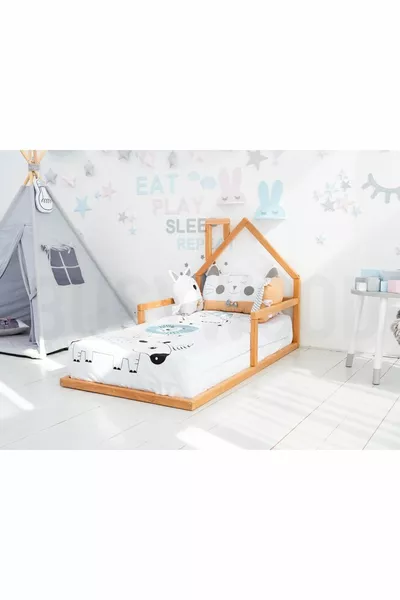 Wooden Montessori Bed - Solid Wood Bed - Montessori Children's and Baby Bed