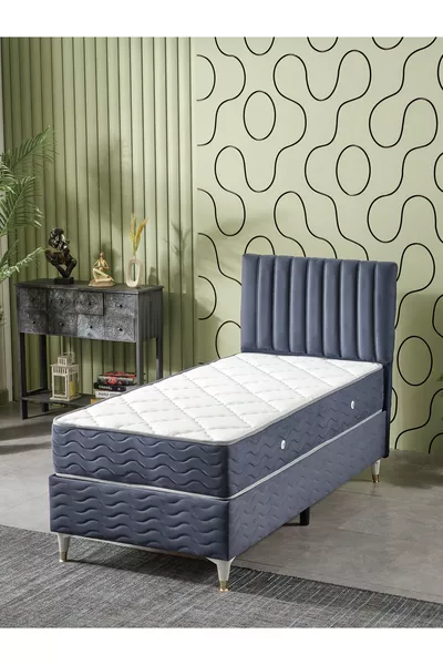 Ezgi Single-Person 3-Piece Set Bed + Base + Headboard