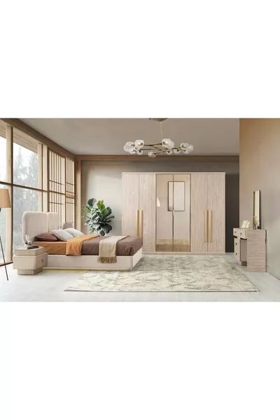ENSEMBLE DE CHAMBRE À COUCHER KAPADOKYA AVEC MDF ET LED